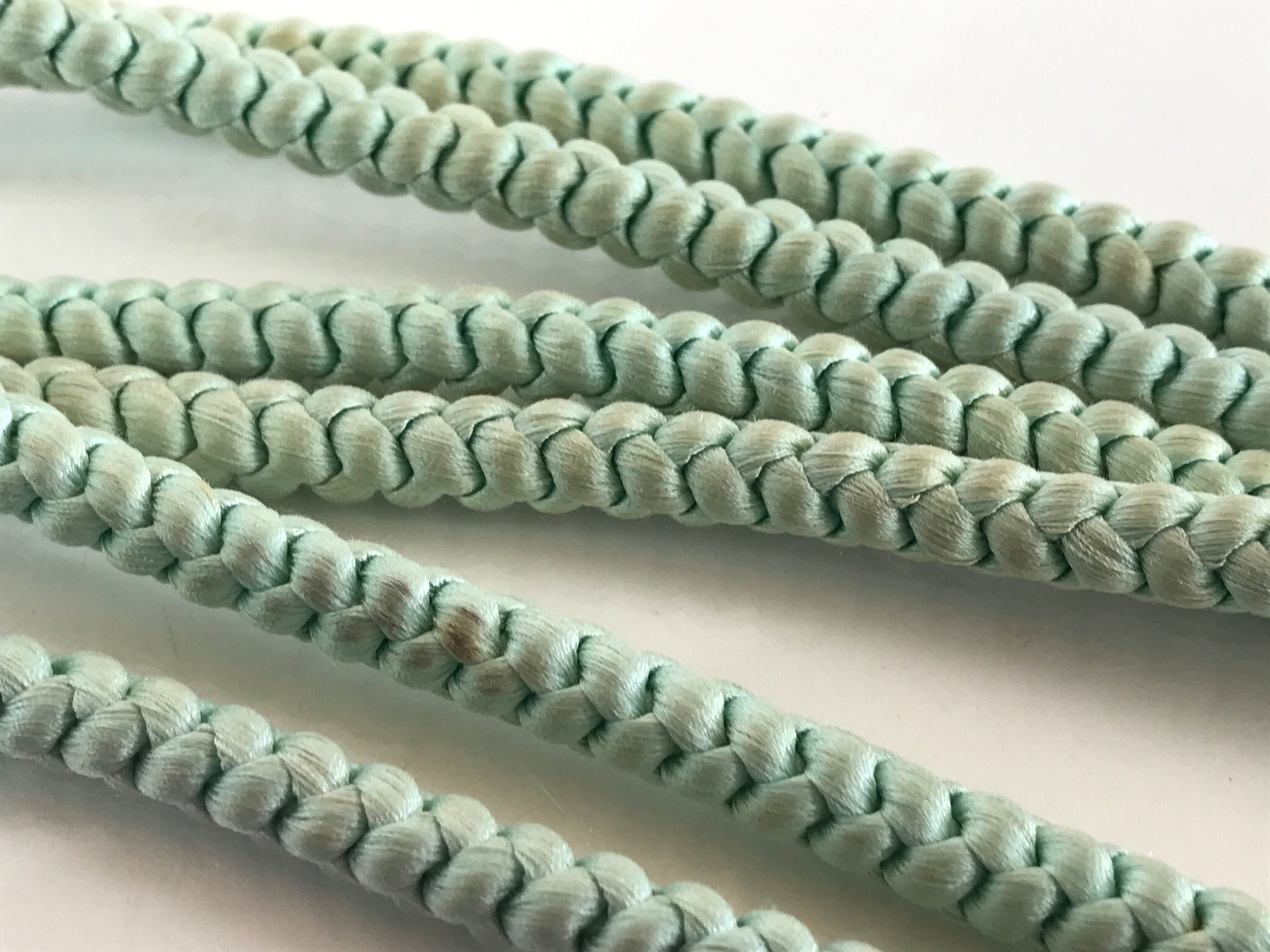 Japanese Obijime Kimono Accessory Silk Kumihimo Vtg Kimono Cord Lt Blue OJ174