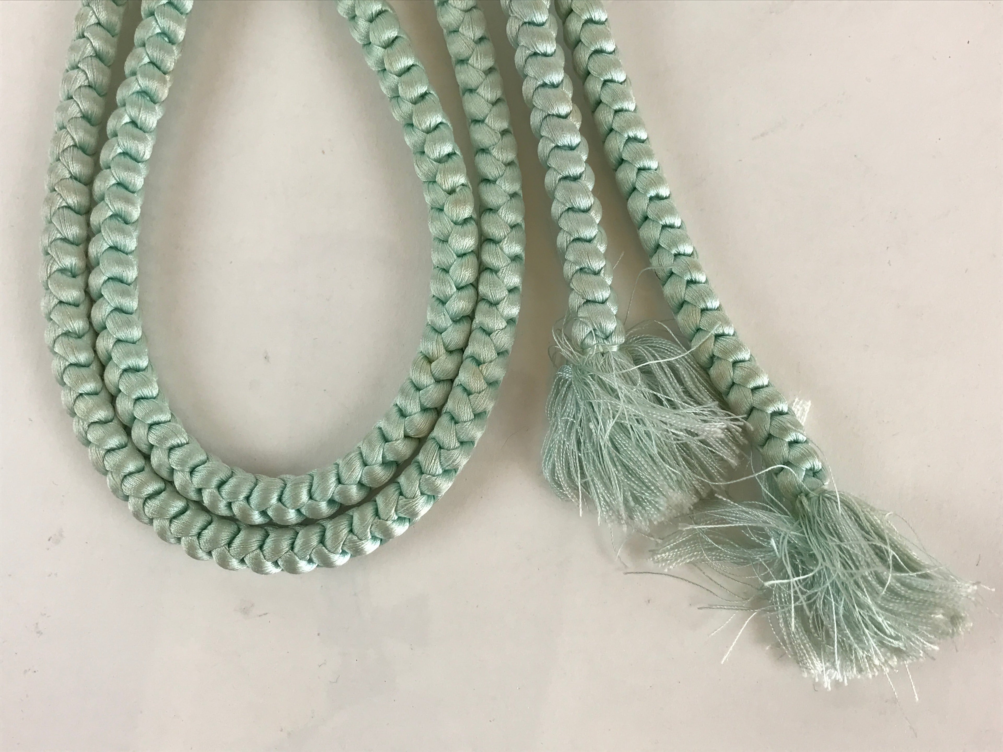 Japanese Obijime Kimono Accessory Silk Kumihimo Vtg Kimono Cord Lt Blue OJ174