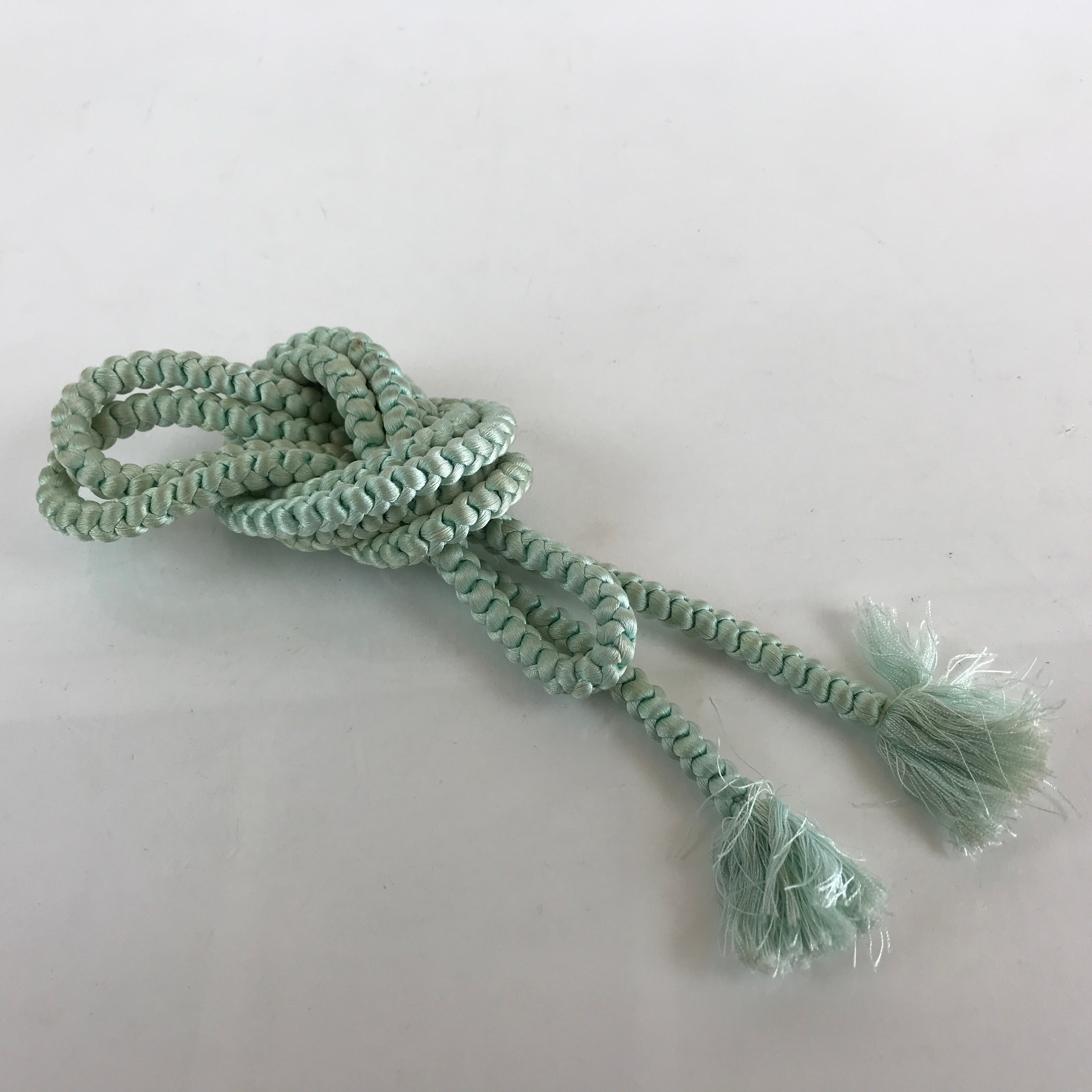 Japanese Obijime Kimono Accessory Silk Kumihimo Vtg Kimono Cord Lt Blue OJ174