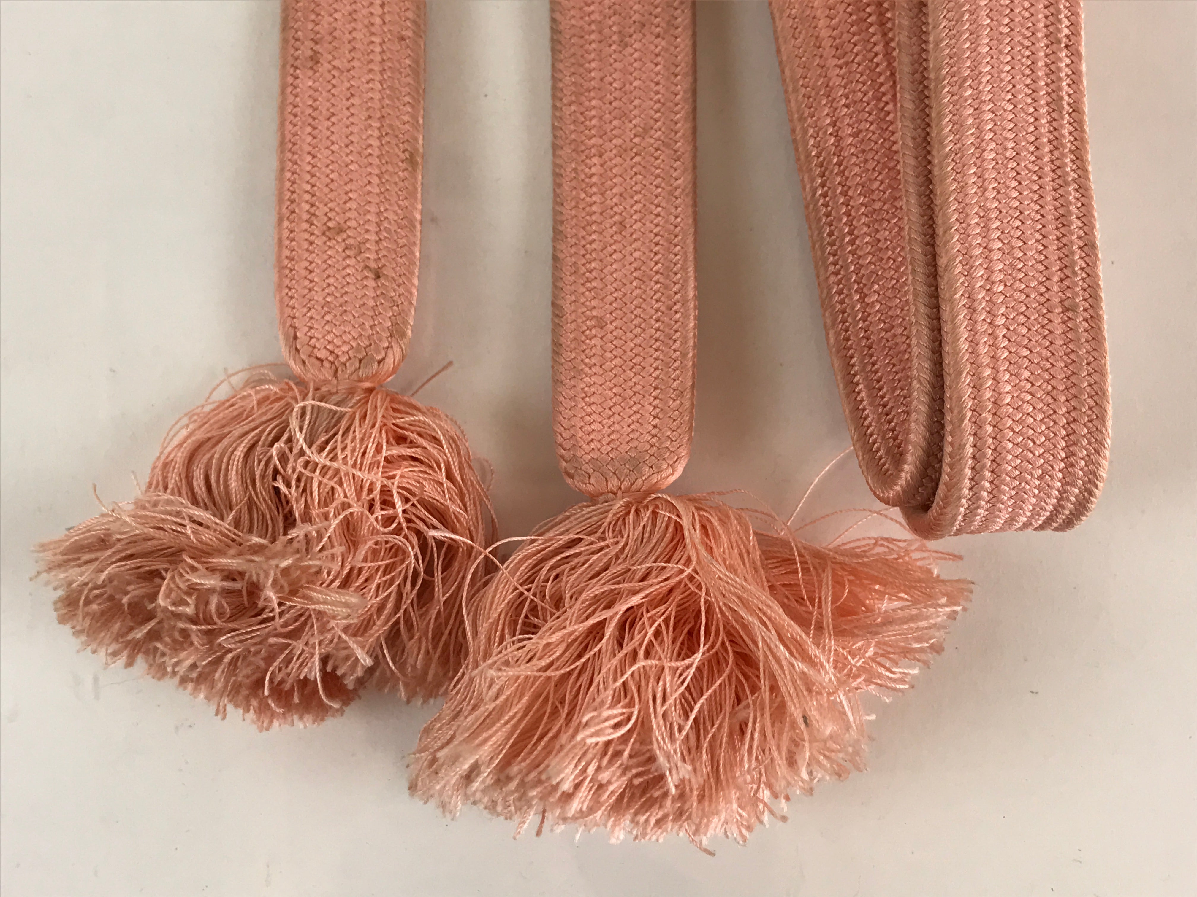 Japanese Obijime Kimono Accessory Silk Kumihimo Vtg Kimono Cord Pink OJ171