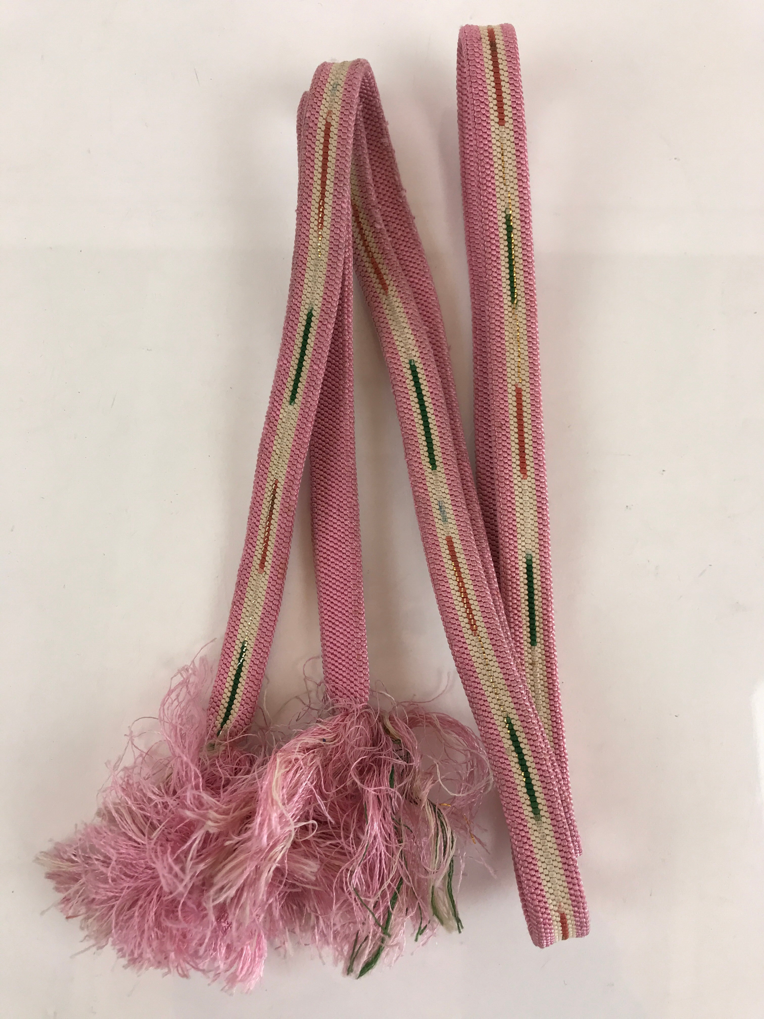 Japanese Obijime Kimono Accessory Silk Kumihimo Vtg Kimono Cord Pink OJ176