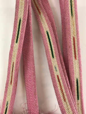 Japanese Obijime Kimono Accessory Silk Kumihimo Vtg Kimono Cord Pink OJ176