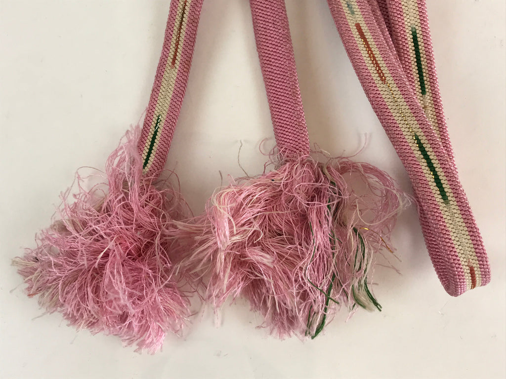 Japanese Obijime Kimono Accessory Silk Kumihimo Vtg Kimono Cord Pink OJ176