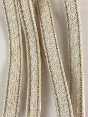 Japanese Obijime Kimono Accessory Silk Kumihimo Vtg Kimono Cord White Gold OJ175