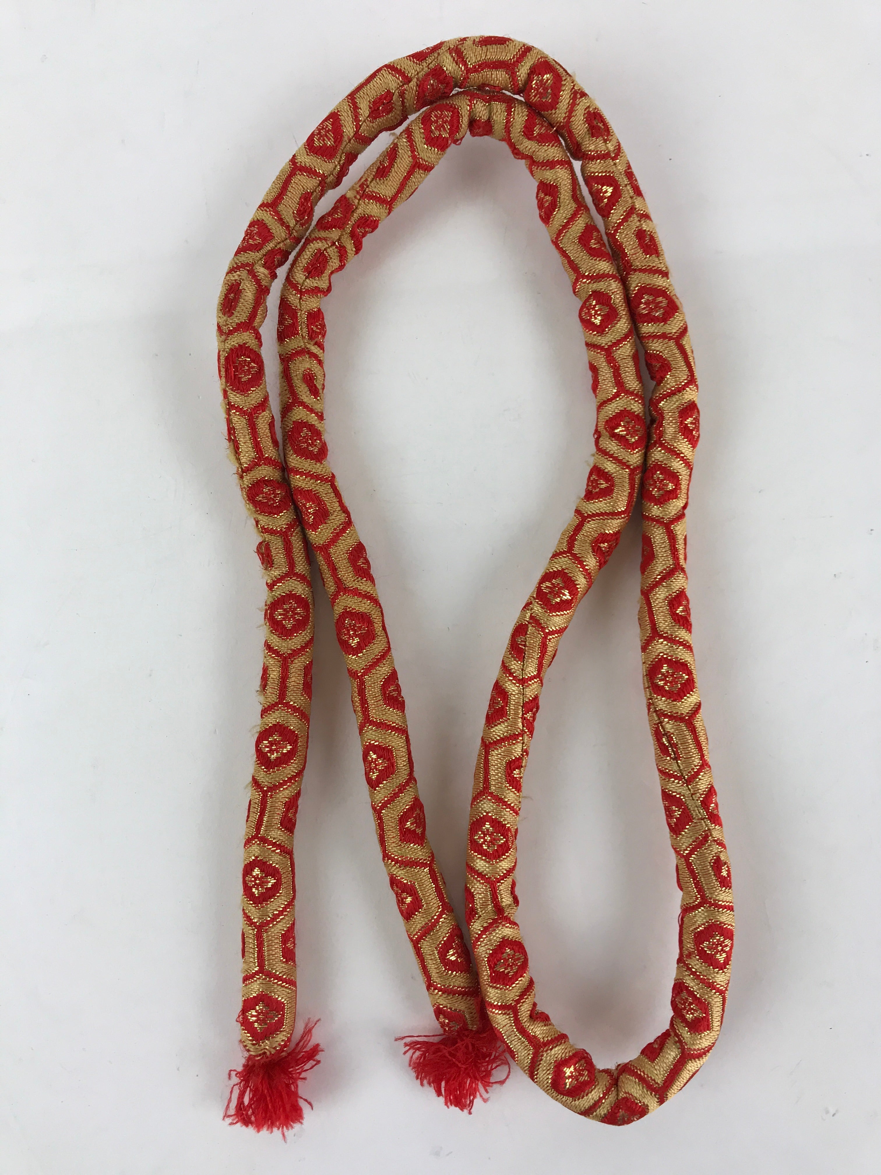 Japanese Obijime Maruguke Kimono Accessory Silk Kumihimo Kimono Red Gold OJ168