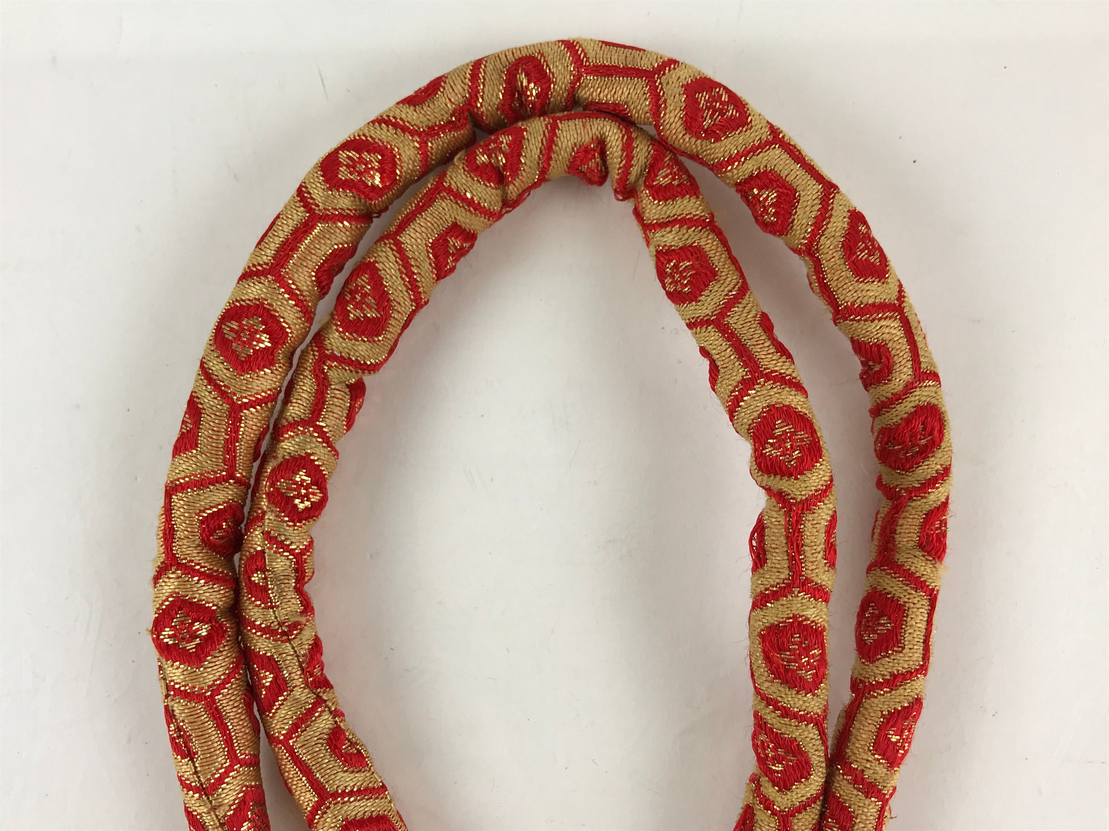 Japanese Obijime Maruguke Kimono Accessory Silk Kumihimo Kimono Red Gold OJ168