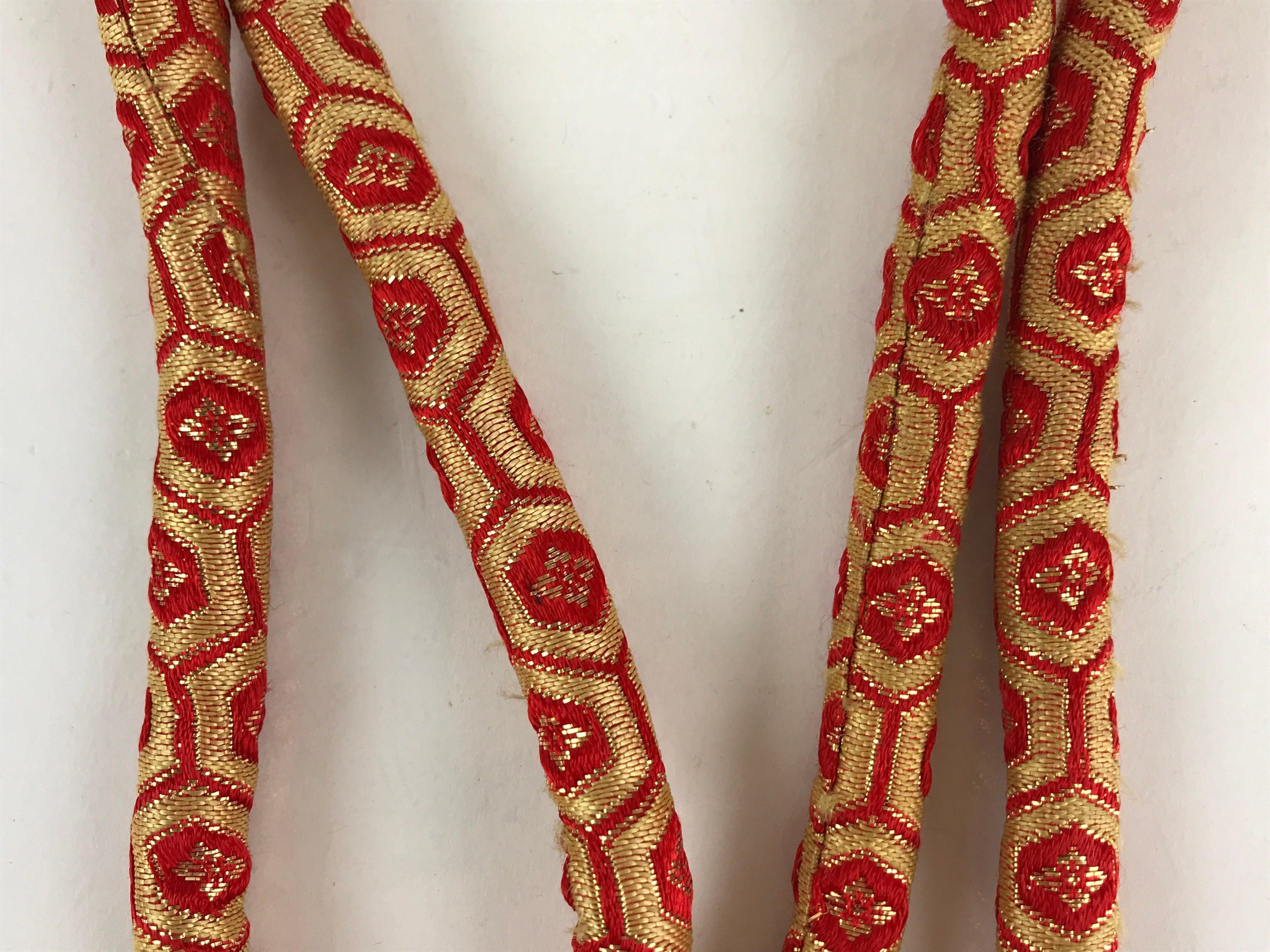 Japanese Obijime Maruguke Kimono Accessory Silk Kumihimo Kimono Red Gold OJ168