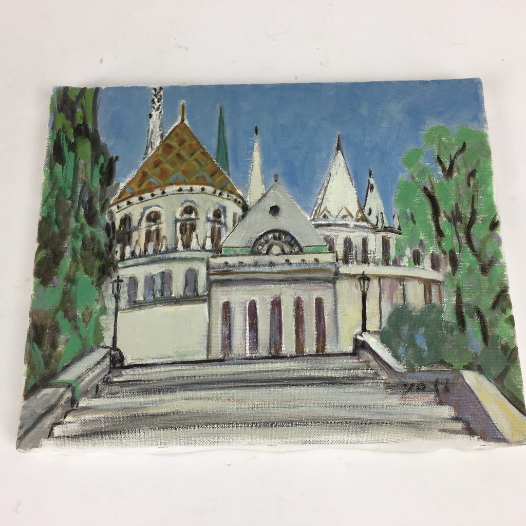 Japanese Oil Painting Fisherman's Bastion Picture Budapest Yoshihiro Hagino FL27