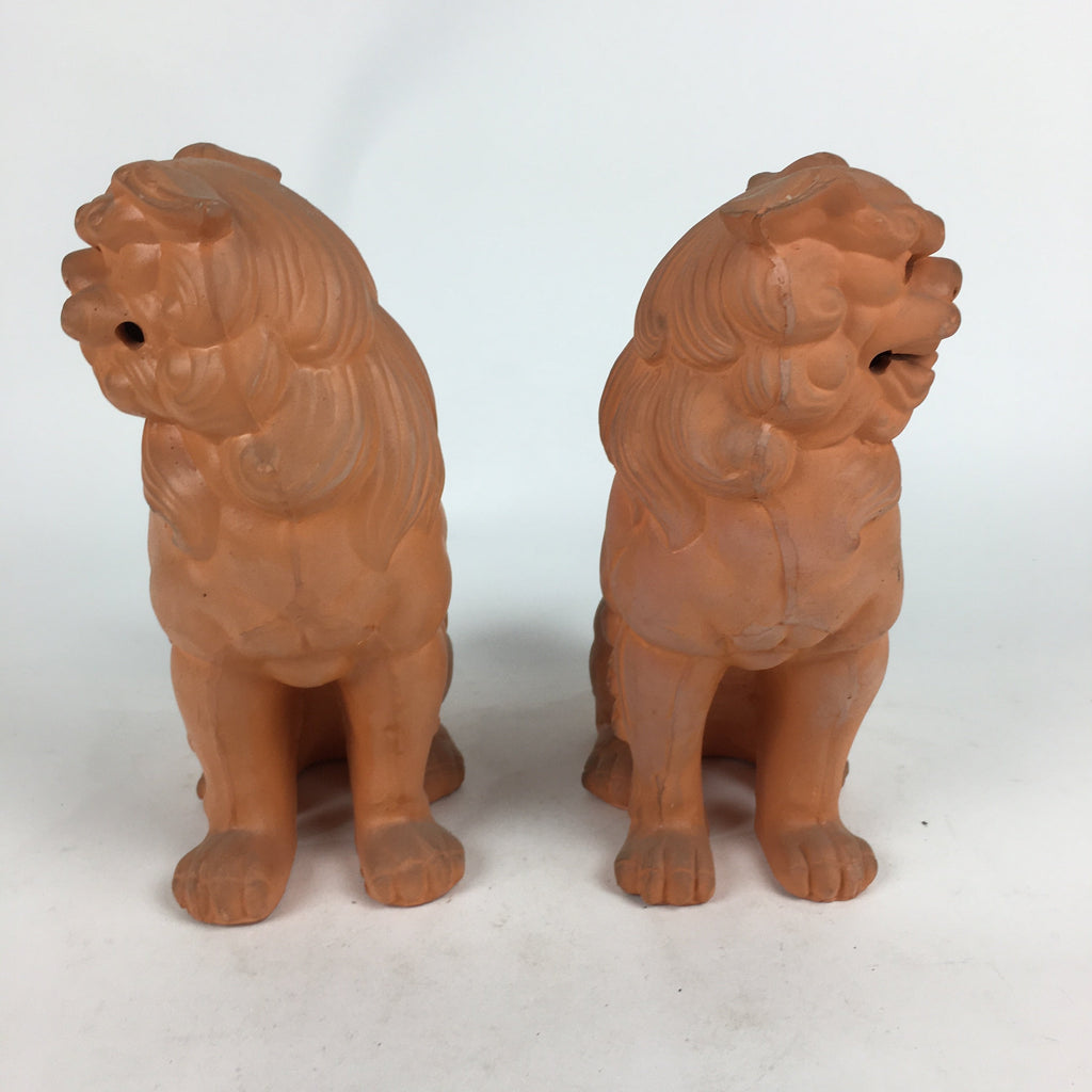 Japanese Okinawa Ceramic Shishi Lion Statue 2pc Set Vtg Foo Dog Komainu BD729