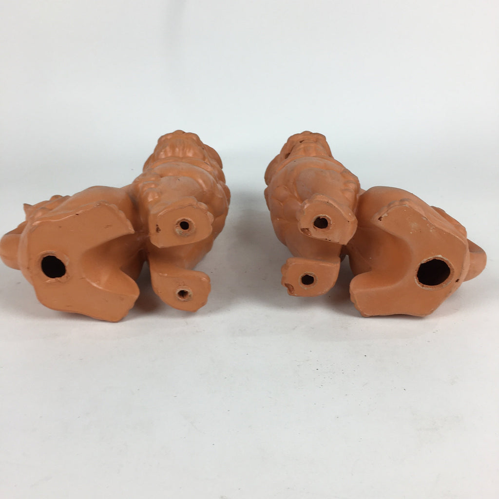 Japanese Okinawa Ceramic Shishi Lion Statue 2pc Set Vtg Foo Dog Komainu BD729