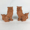 Japanese Okinawa Ceramic Shishi Lion Statue 2pc Set Vtg Foo Dog Komainu BD729
