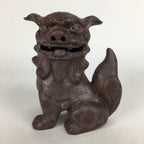 Japanese Okinawa Ceramic Shishi Lion Statue Brown Foo Dog Komainu BD643