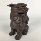 Japanese Okinawa Ceramic Shishi Lion Statue Brown Foo Dog Komainu BD643