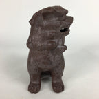 Japanese Okinawa Ceramic Shishi Lion Statue Brown Foo Dog Komainu BD643