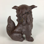 Japanese Okinawa Ceramic Shishi Lion Statue Brown Foo Dog Komainu BD643