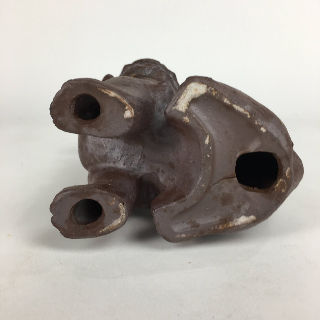 Japanese Okinawa Ceramic Shishi Lion Statue Brown Foo Dog Komainu BD643