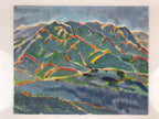 Japanese Overcast Mountain Valley Oil Painting Landscape Original Unsigned FL179