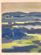 Japanese Overcast Valley Oil Painting Landscape Original Art Unsigned FL159