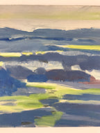 Japanese Overcast Valley Oil Painting Landscape Original Art Unsigned FL159