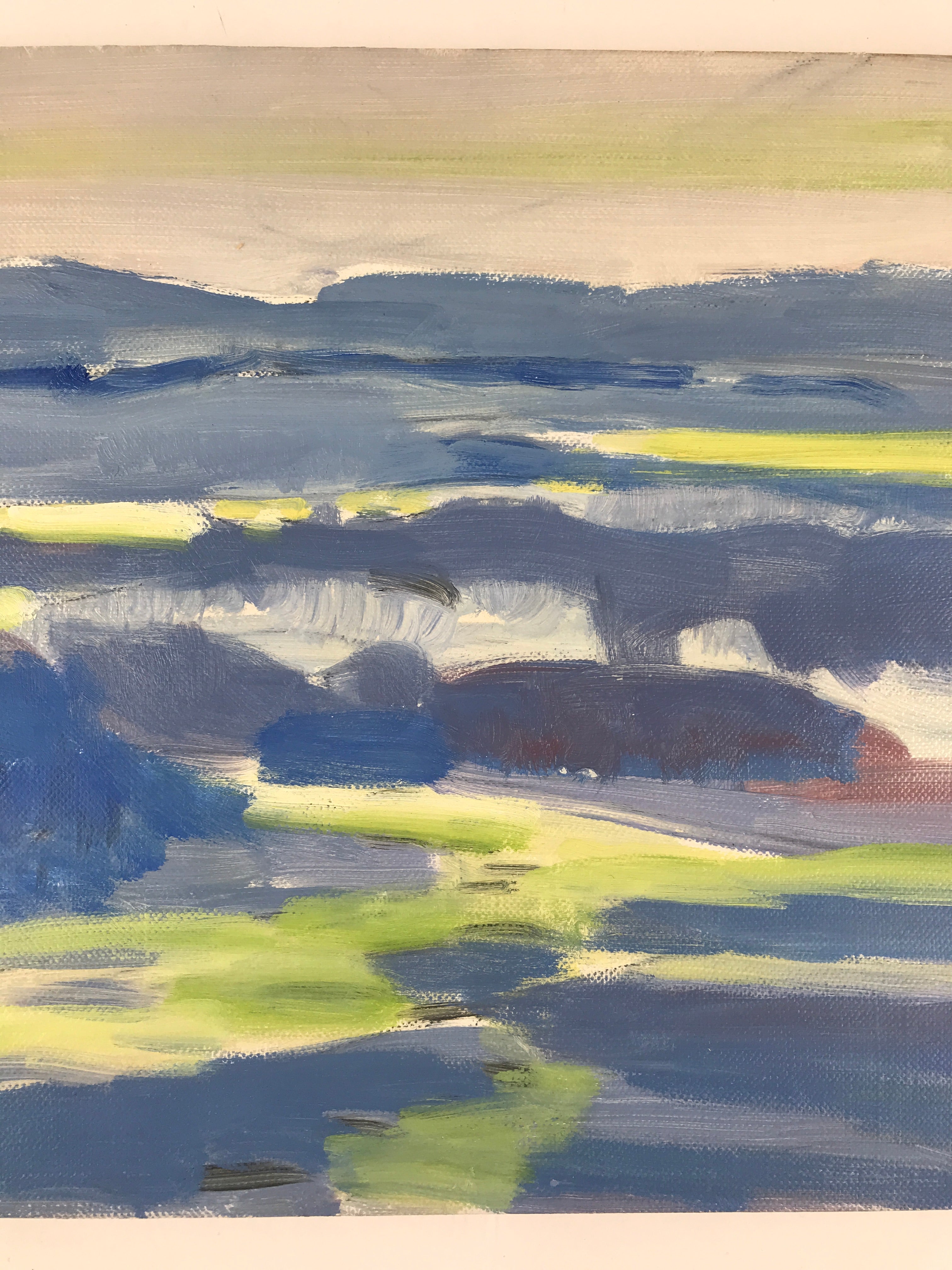 Japanese Overcast Valley Oil Painting Landscape Original Art Unsigned FL159