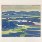 Japanese Overcast Valley Oil Painting Landscape Original Art Unsigned FL159