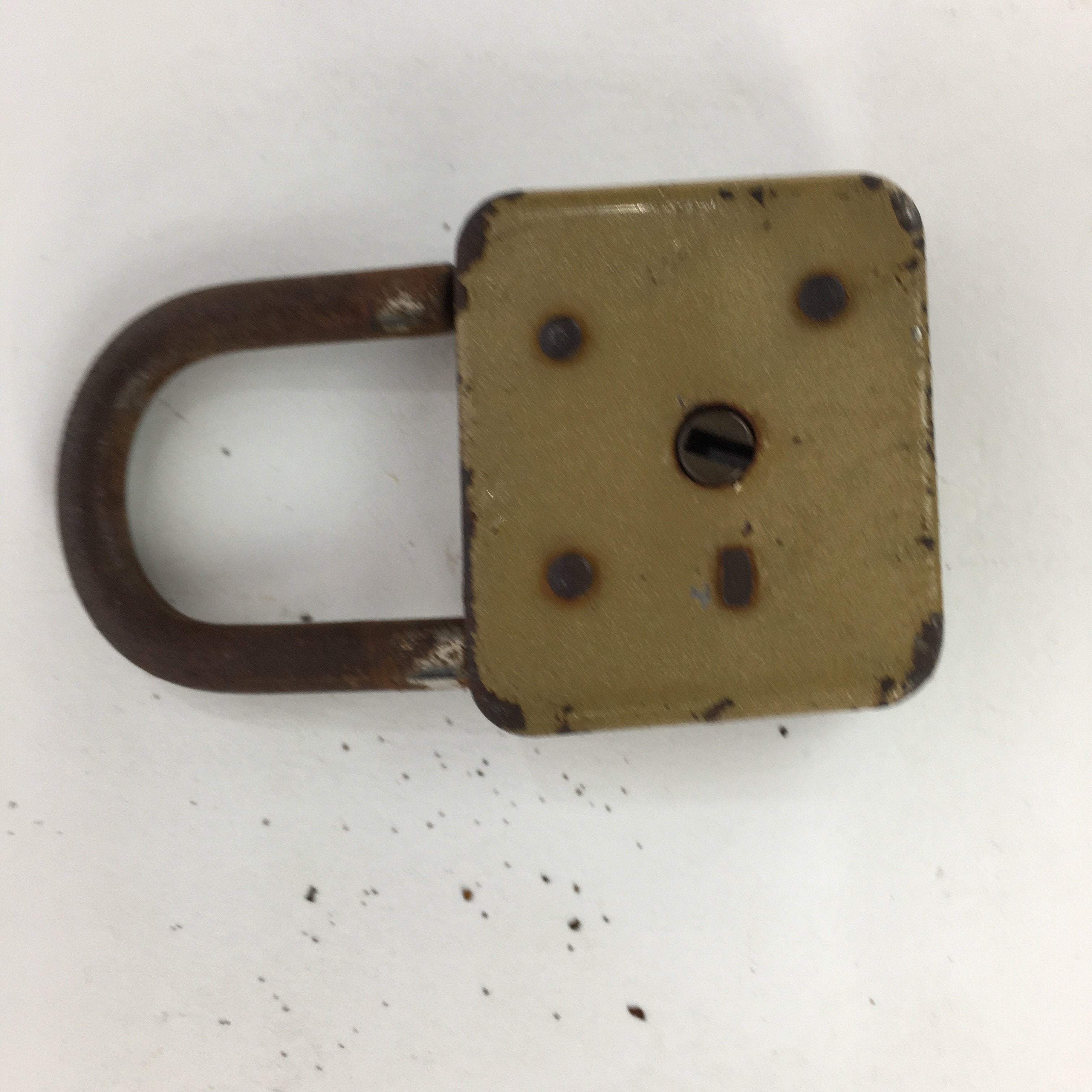 Japanese Padlock SKC Osaka Vtg Lock and 2 Keys Nankinjyo Iron Brown JK222