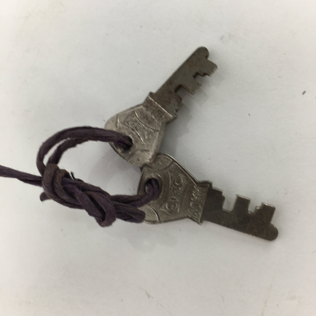 Japanese Padlock SKC Osaka Vtg Lock and 2 Keys Nankinjyo Iron Brown JK222
