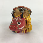 Japanese Paper Cow Akabeko Doll Figurine Vtg Lucky Charm Fukushima BD781