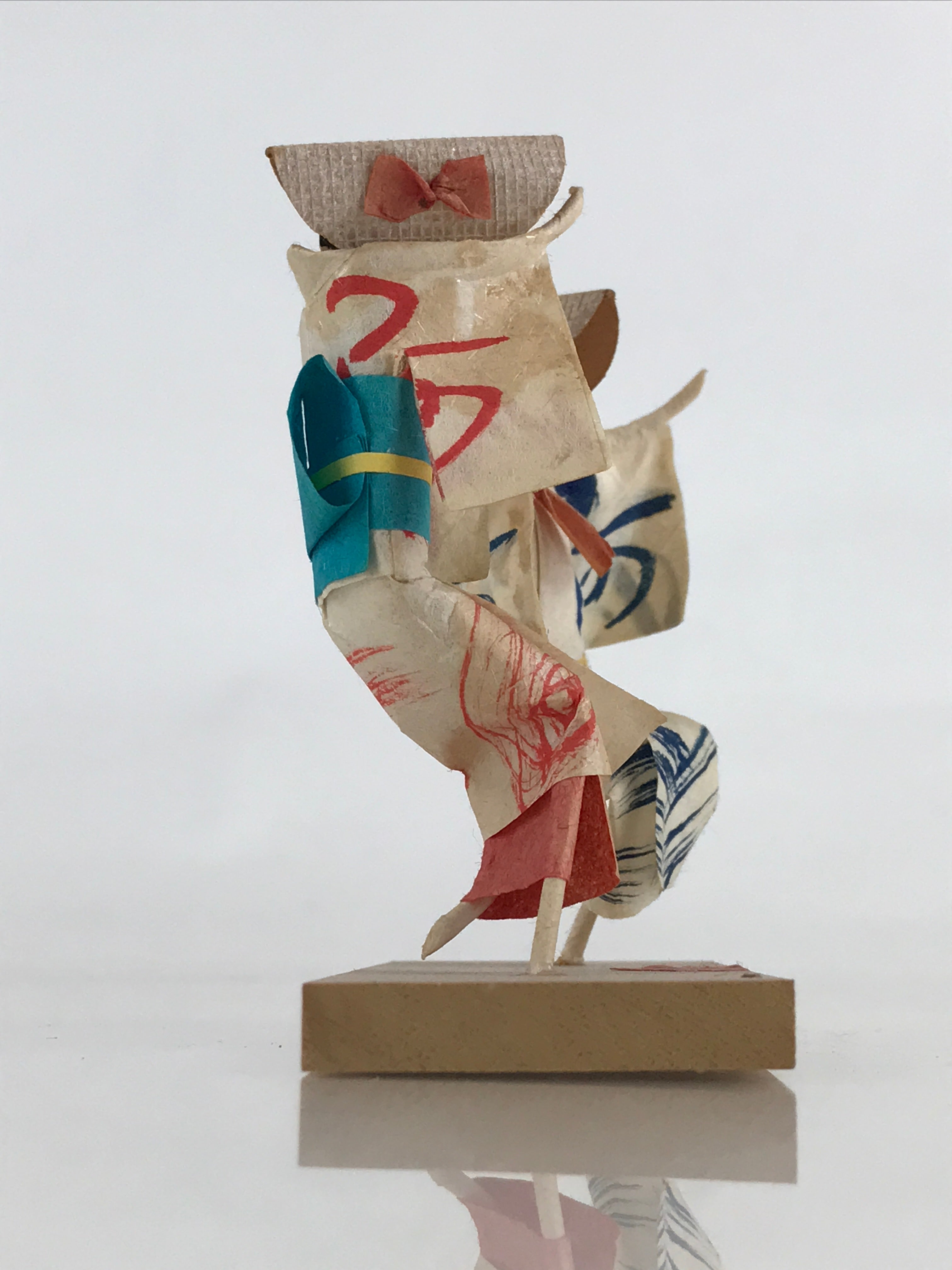Japanese Paper Doll Vtg Awaodori Dancer Figurine Traditional Craft Folk Art Toy