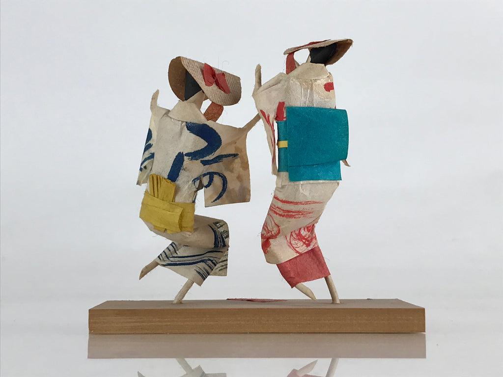 Japanese Paper Doll Vtg Awaodori Dancer Figurine Traditional Craft Folk Art Toy