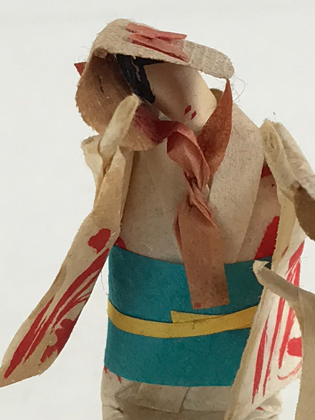 Japanese Paper Doll Vtg Awaodori Dancer Figurine Traditional Craft Folk Art Toy