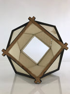 Japanese Paper Lantern Cover Vtg Wood Frame Illumination Festival LT53