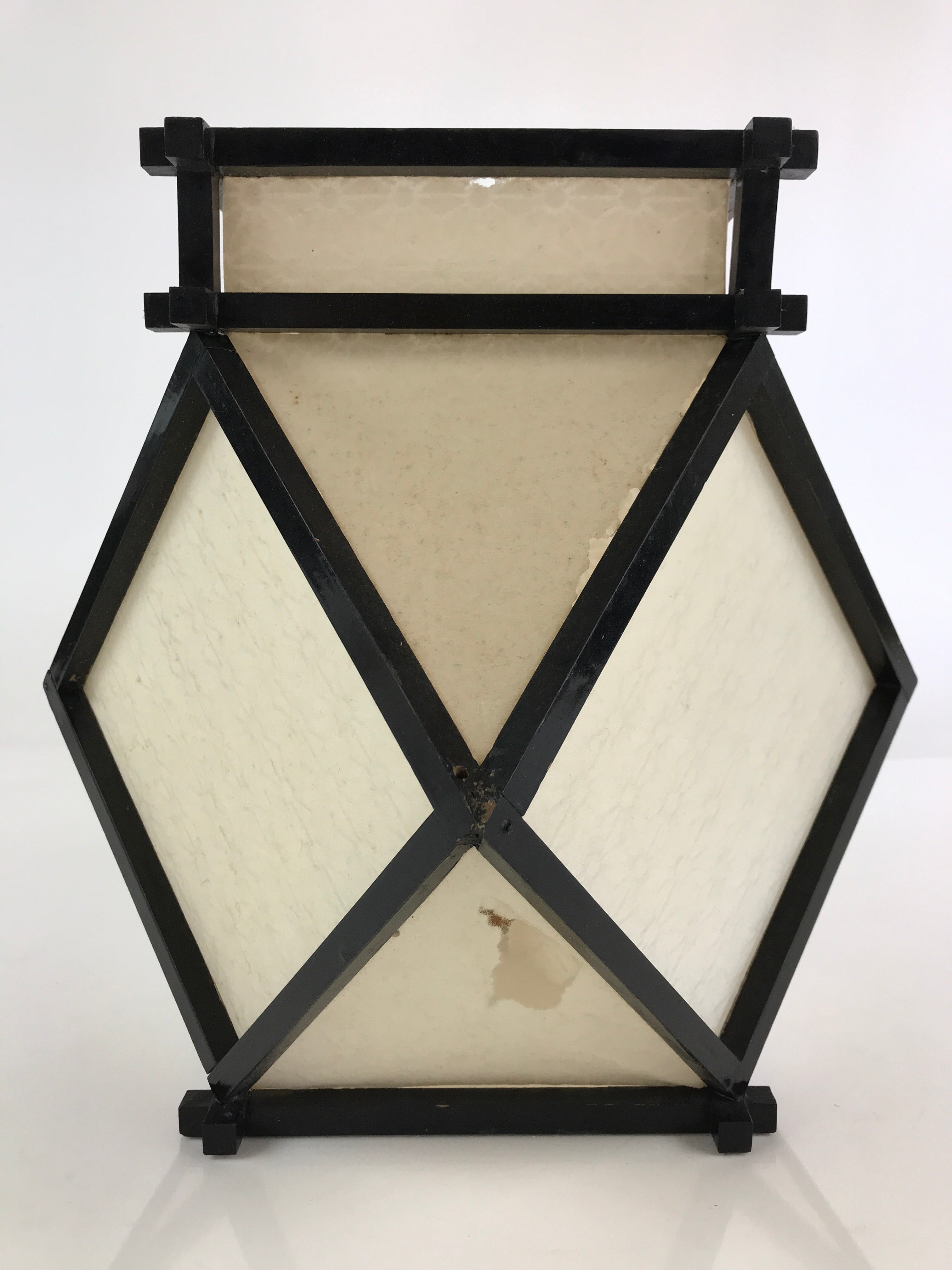 Japanese Paper Lantern Cover Vtg Wood Frame Illumination Festival LT53