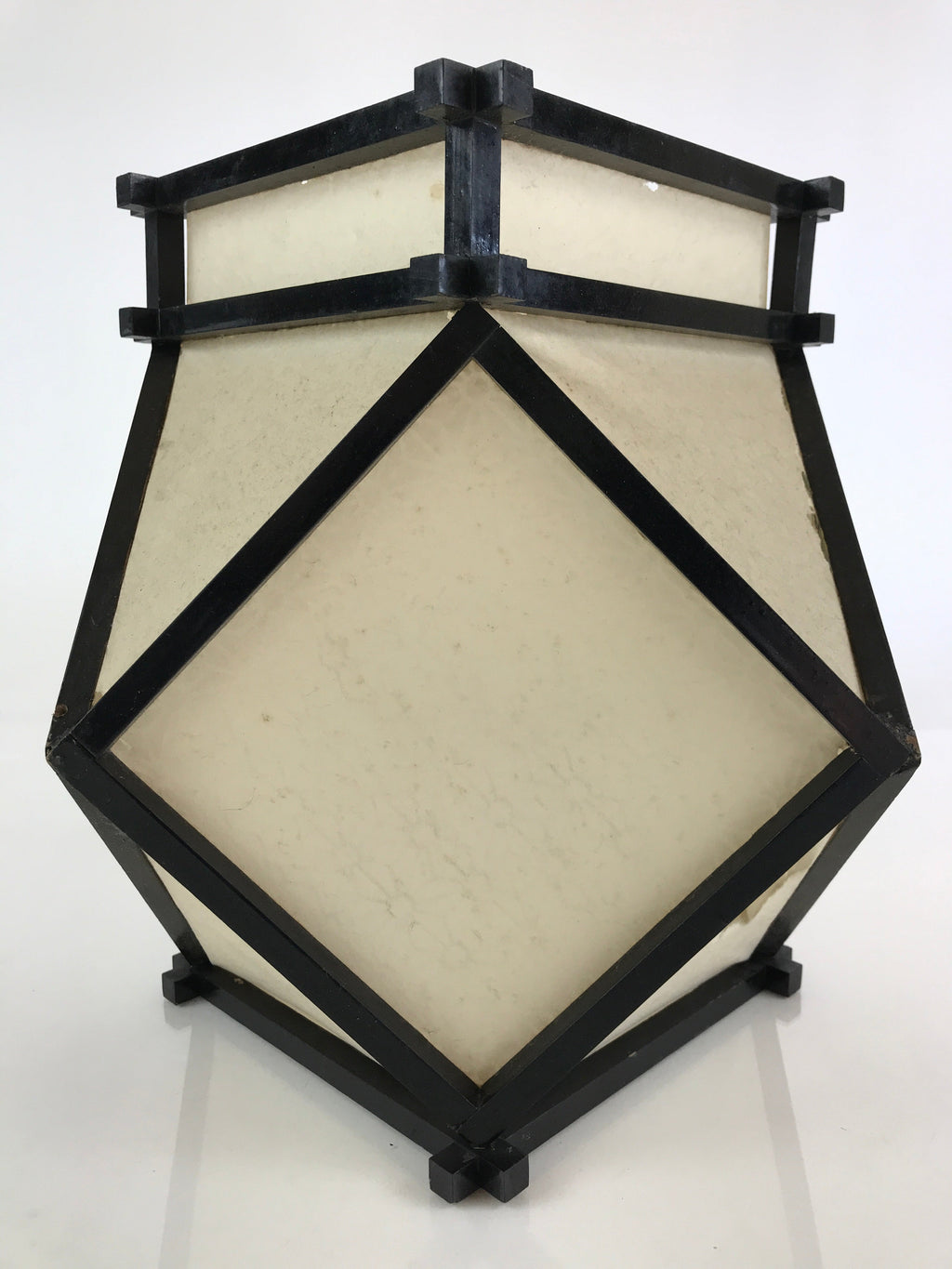 Japanese Paper Lantern Cover Vtg Wood Frame Illumination Festival LT53