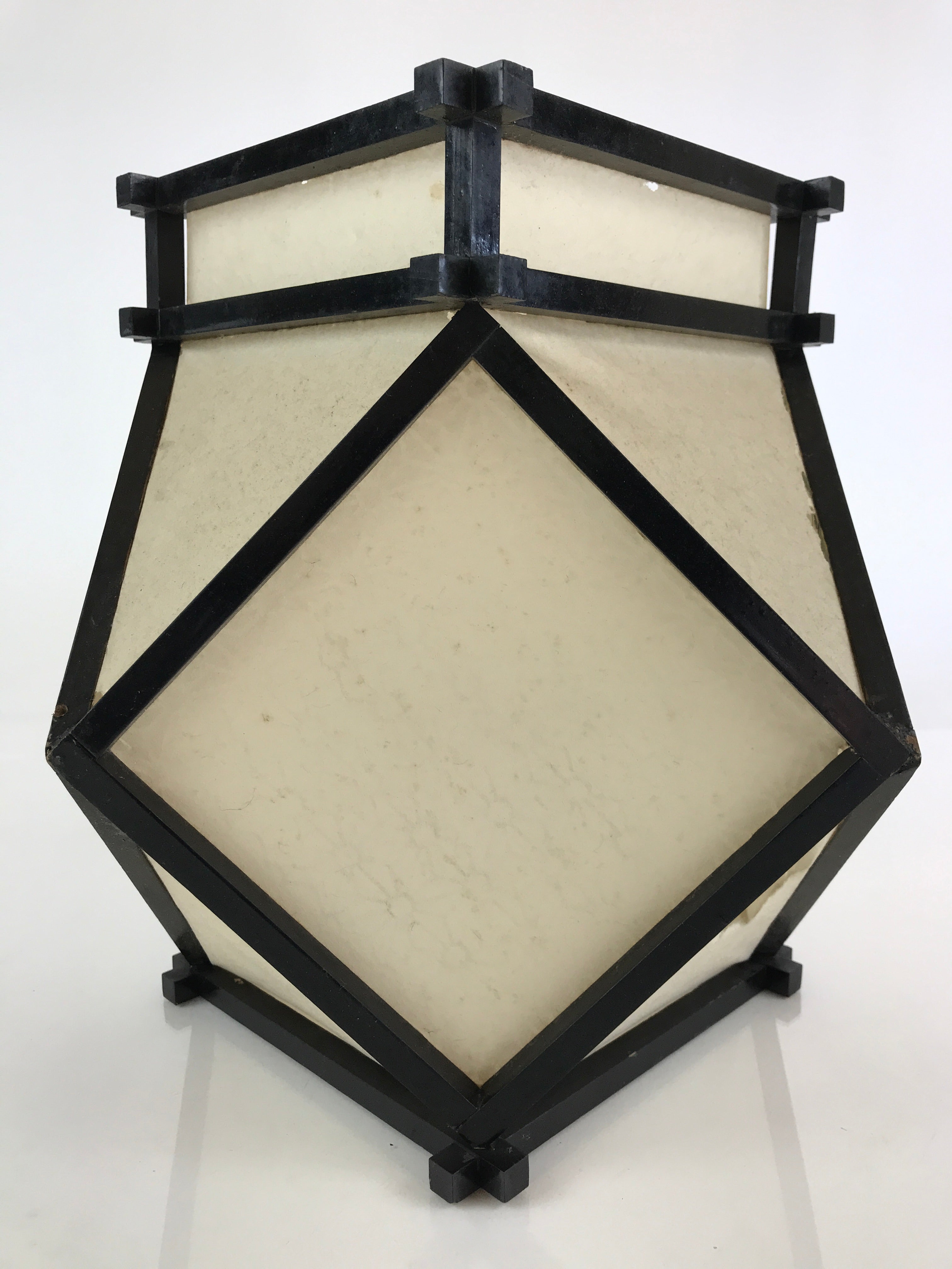 Japanese Paper Lantern Cover Vtg Wood Frame Illumination Festival LT53