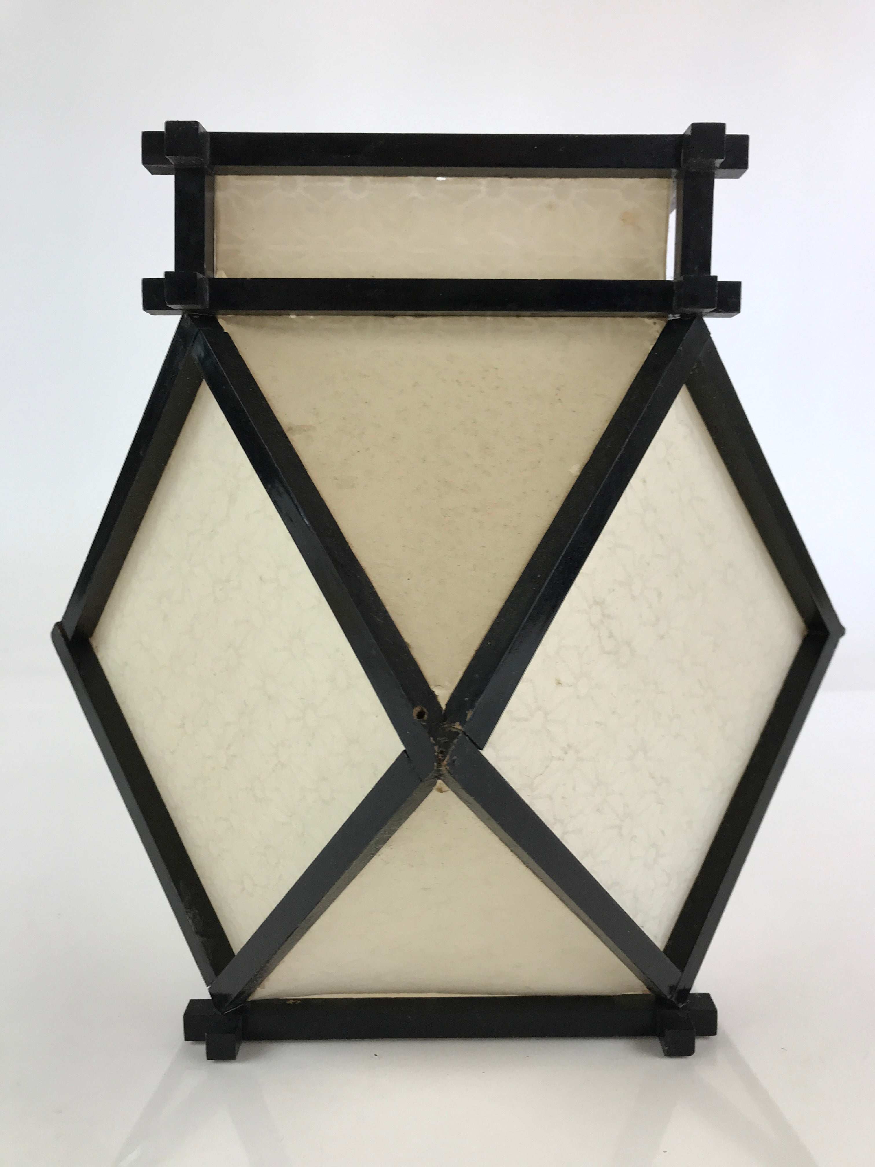 Japanese Paper Lantern Cover Vtg Wood Frame Illumination Festival LT53