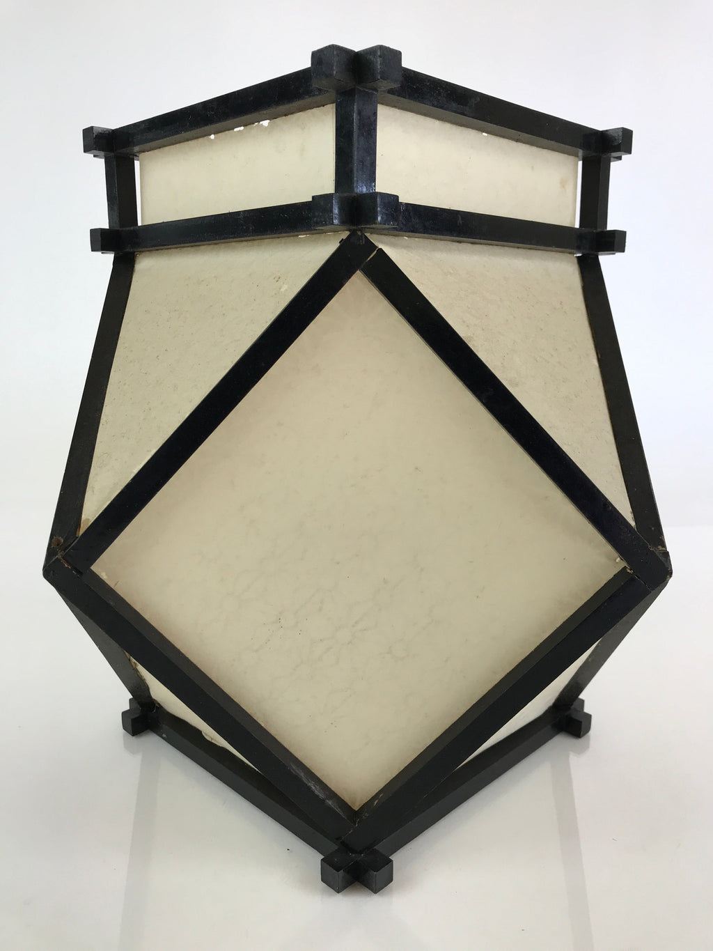 Japanese Paper Lantern Cover Vtg Wood Frame Illumination Festival LT53