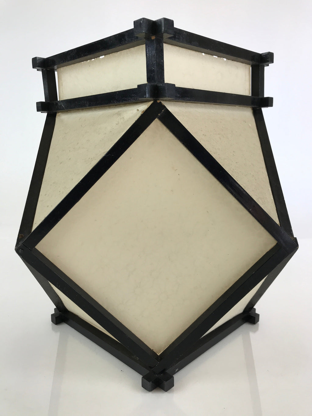 Japanese Paper Lantern Cover Vtg Wood Frame Illumination Festival LT53