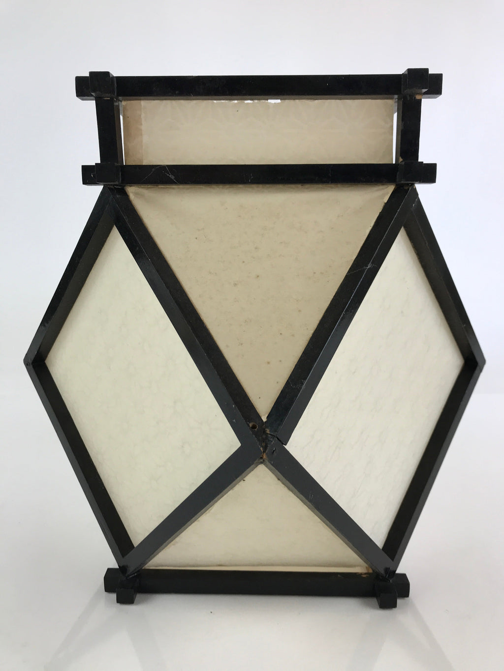Japanese Paper Lantern Cover Vtg Wood Frame Illumination Festival LT53