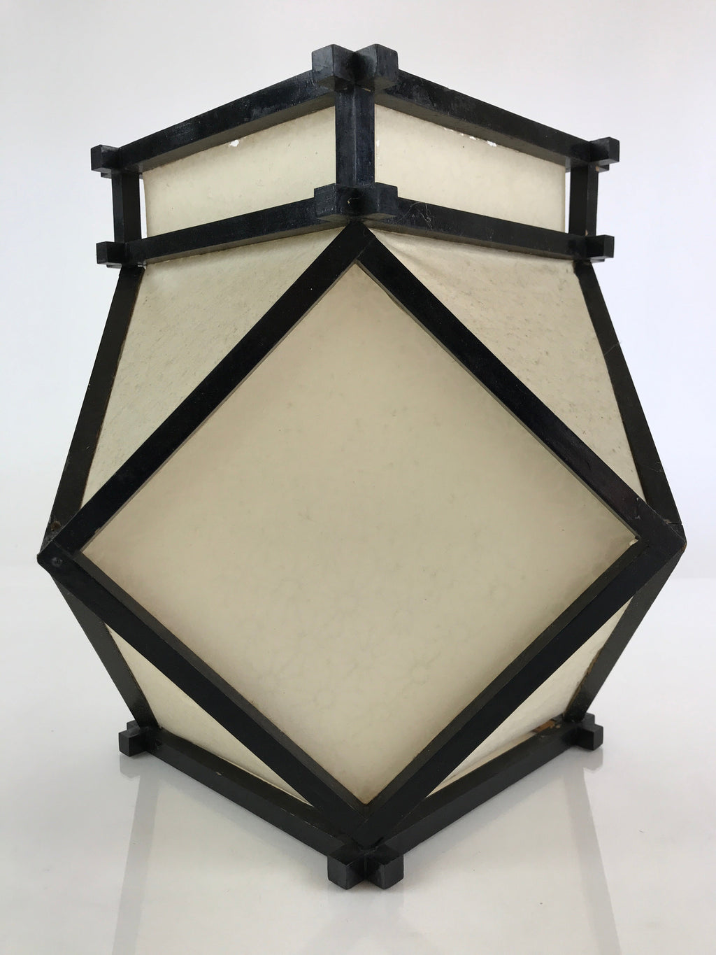 Japanese Paper Lantern Cover Vtg Wood Frame Illumination Festival LT53