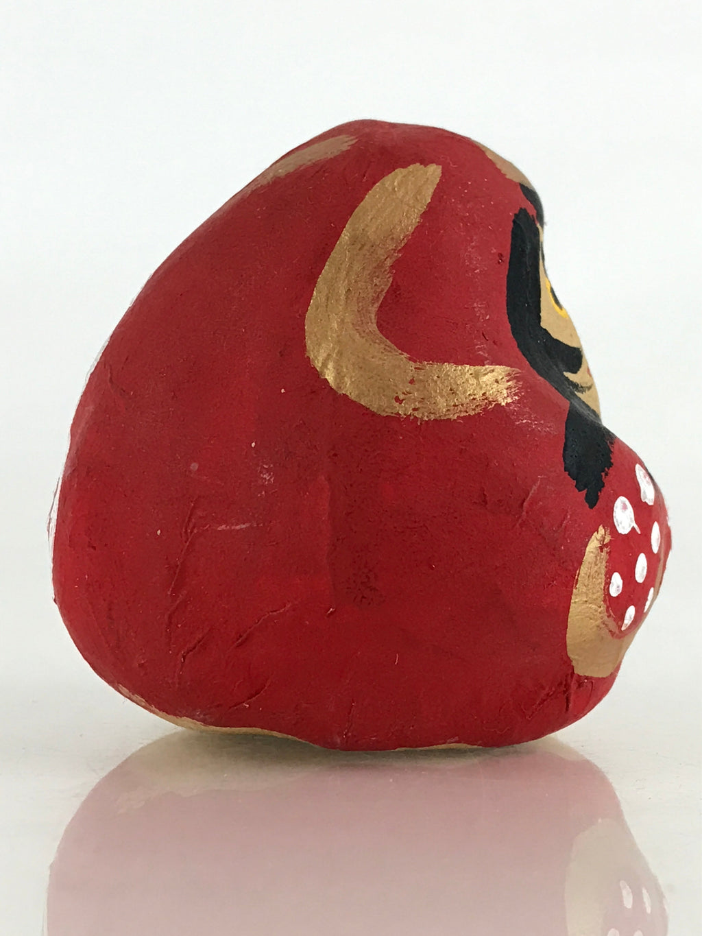 Japanese Paper Mâché Daruma Vtg Red Bodhidharma Zen Wish Traditional Doll BD878