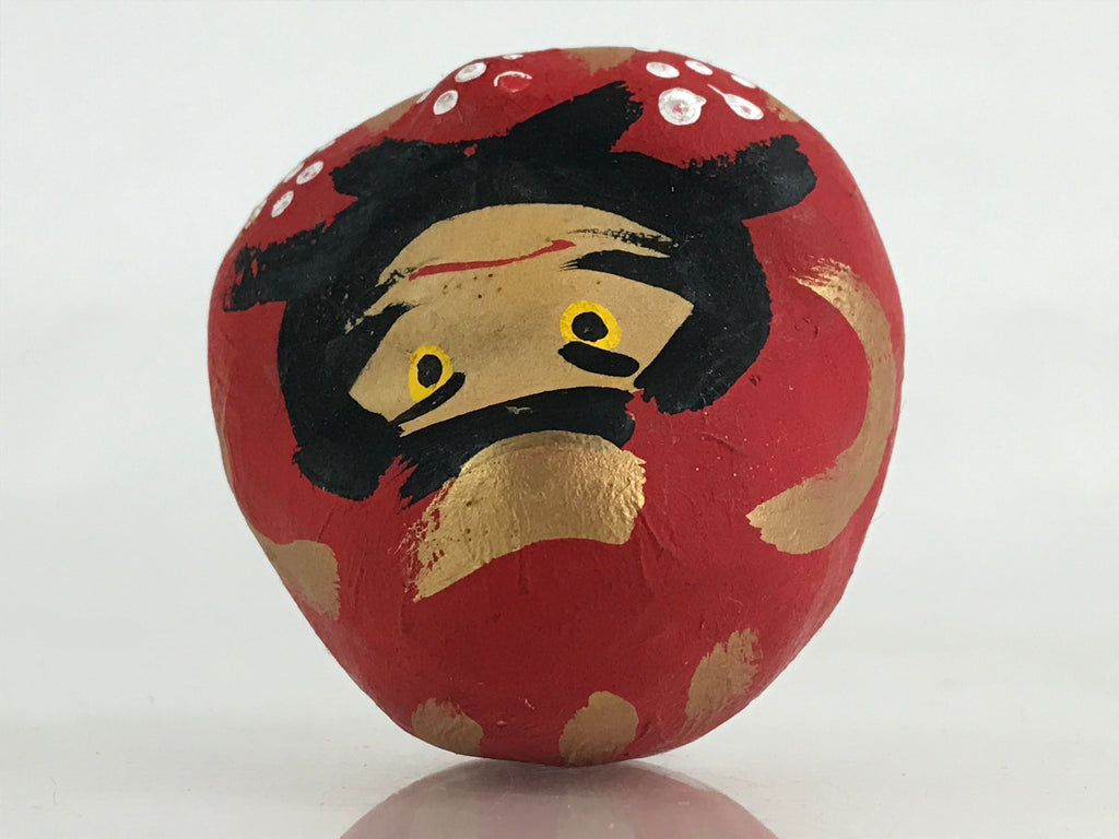 Japanese Paper Mâché Daruma Vtg Red Bodhidharma Zen Wish Traditional Doll BD878