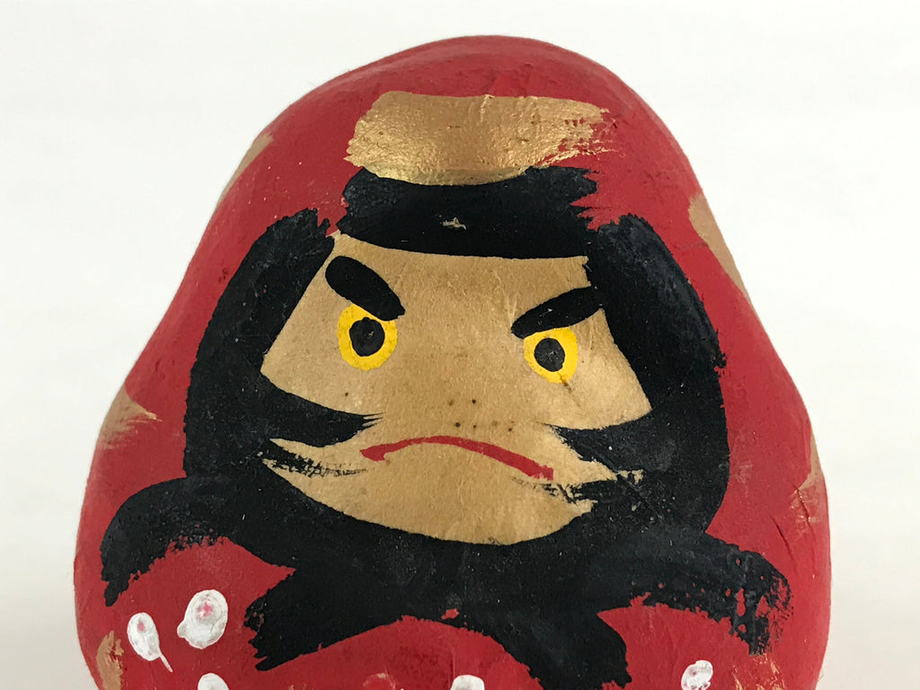 Japanese Paper Mâché Daruma Vtg Red Bodhidharma Zen Wish Traditional Doll BD878