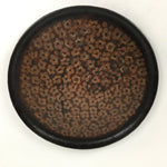 Japanese Paper Tray Obon Vtg Wood Washi Waterproof Brown Flower UR638