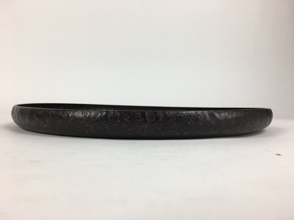 Japanese Paper Tray Obon Vtg Wood Washi Waterproof Brown Flower UR638