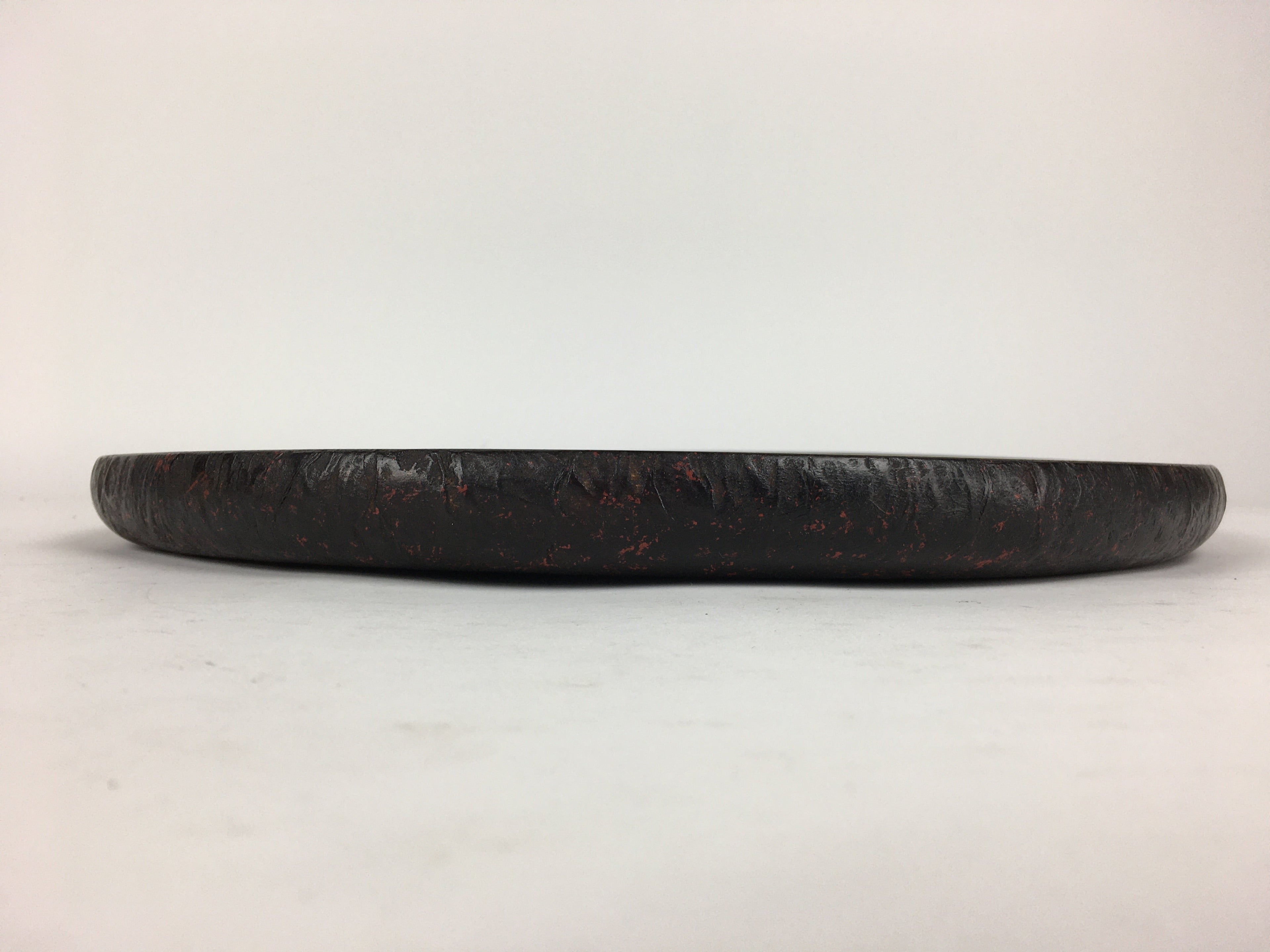 Japanese Paper Tray Obon Vtg Wood Washi Waterproof Brown Flower UR638