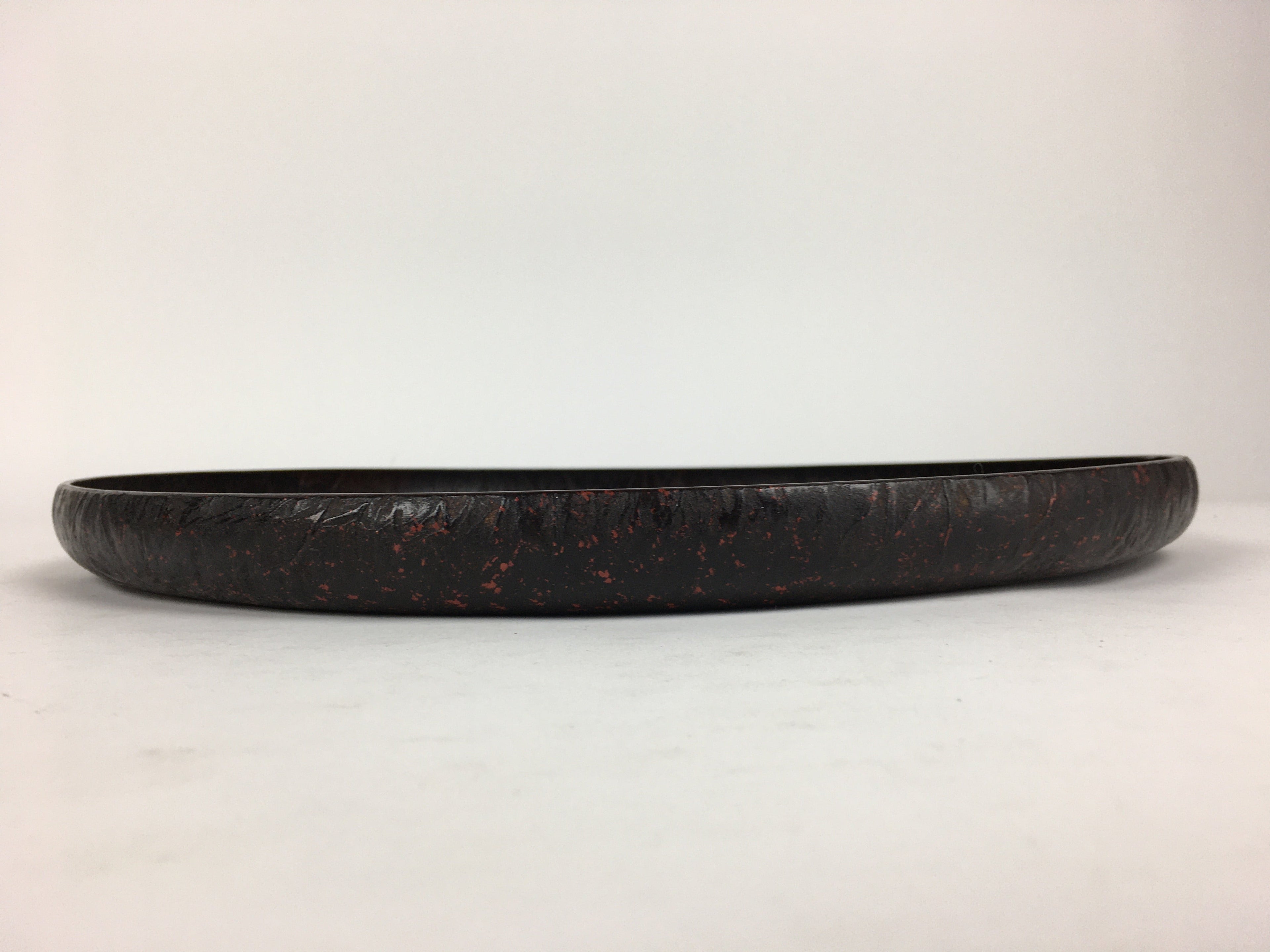 Japanese Paper Tray Obon Vtg Wood Washi Waterproof Brown Flower UR638