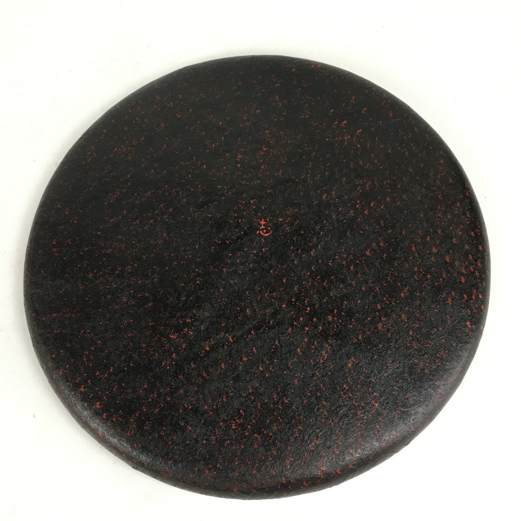 Japanese Paper Tray Obon Vtg Wood Washi Waterproof Brown Flower UR638