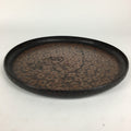 Japanese Paper Tray Obon Vtg Wood Washi Waterproof Brown Flower UR638