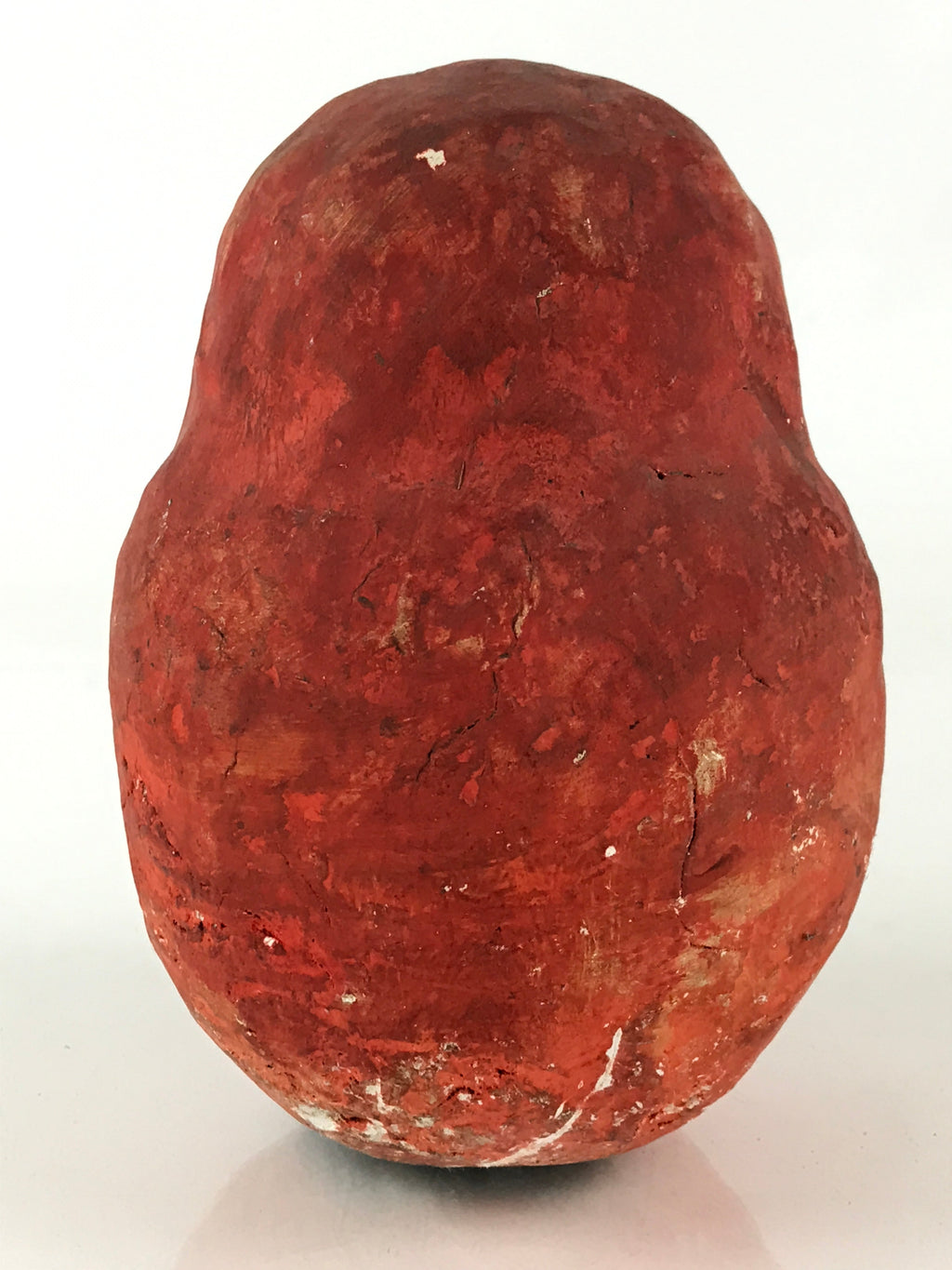 Japanese Papier-Mâché Dharma Figurine Doll Round Daruma Red Lucky Charm BD847